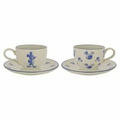Disney Mono Teacup and Saucer Set of 2 - Elegant Drinkware for Tea Lovers
