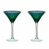 Artland Peacock Set Of 2 Martini Glasses - Elegant Drinkware for Cocktails -HARTS OF STUR Sales ART51182PK02 Artland Set of 2 Peacock Martinis