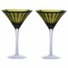 Artland Set Of 2 Midnight Peacock Cocktail Glasses - Elegant Drinkware for Cocktails & Parties -HARTS OF STUR Sales ART51192ST2 Artland Set of 2 Midnight Peacock Cocktail Glasses
