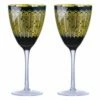 Artland Set of 2 Midnight Peacock Wine Glasses - Elegant Drinkware for Wine Enthusiasts -HARTS OF STUR Sales ART51193ST2 Artland Set of 2 Midnight Peacock Wine Glasses
