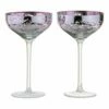 Artland Filigree Champagne Saucers Lilac Set Of 2 - Elegant Drinkware for Special Occasions -HARTS OF STUR Sales ART52111ST2 Artland Set of 2 Filigree Champagne Saucers Lilac