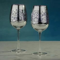 Artland Filigree Wine Glasses Lilac Set Of 2 - Elegant Drinkware for Wine Lovers -HARTS OF STUR Sales ART52112ST2 Artland Set of 2 Filigree Wine Glasses Lilac 1