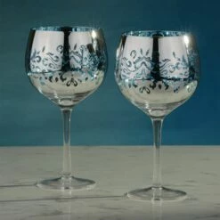 Artland Filigree Gin Glasses Blue Set Of 2 - Elegant Drinkware for Cocktails & Spirits -HARTS OF STUR Sales ART52120ST2 Artland Set of 2 Filigree Gin Glasses Blue 1