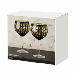 Artland Set Of 2 Cubic Gin Glasses - Elegant Crystal Clear Drinkware -HARTS OF STUR Sales ART52150ST2 Artland Set of 2 Cubic Gin Glasses 1