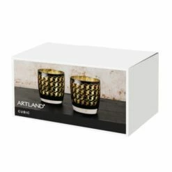 Artland Set of 2 Cubic Double Old Fashioned Tumblers - Elegant Drinkware Glasses for Whiskey, Cocktails & More -HARTS OF STUR Sales ART52153ST2 Artland Set of 2 Cubic DOF Tumblers 1