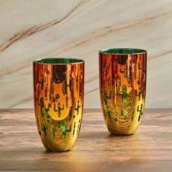 Artland Fiesta Set Of 2 Hiball Tumblers - Elegant Drinkware for Cocktails & Beverages -HARTS OF STUR Sales ART52162ST2 Artland Set of 2 Fiesta Hiball Tumblers 3
