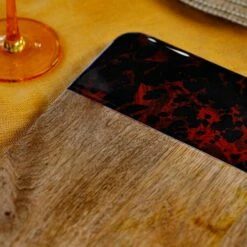 Artesa Rectangular Serving Board with Tortoise Shell Resin Edge - Premium Serveware for Stylish Dining -HARTS OF STUR Sales ARTBOARDTORT Artesa Rectangular Serving Board Tortoise Shell Resin Edge 3