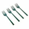 Artesa Enamel Small Serving Forks Set of 4 - Green | Elegant Cutlery for Dining -HARTS OF STUR Sales ARTFKGRN4PC Artesa Enamel Small Serving Forks Set 4 Green