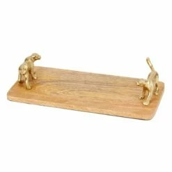 Artesa Rectangular Serving Board with Leopard Handles - Elegant Serveware for Stylish Dining