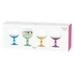 Anton Studio Designs Swirl Gin Glasses Set Of 4 - Elegant Crystal Drinkware for Cocktails & Spirits -HARTS OF STUR Sales ASD10005 Anton Studio Designs Set of 4 Swirl Gin Glasses 1