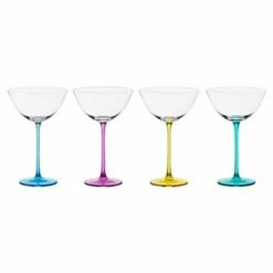 Anton Studios Gala Set of 4 Elegant Cocktail Glasses - Premium Drinkware for Parties & Celebrations