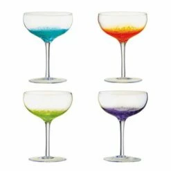 Anton Studios Fizz Set of 4 Elegant Champagne Saucers - Perfect for Celebrations -HARTS OF STUR Sales ASD10267 Anton Studios Fizz Set of 4 Champagne Saucers 1