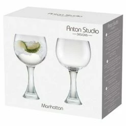 Anton Studios Design Manhattan Set Of 2 Gin Glasses - Elegant Drinkware for Cocktails -HARTS OF STUR Sales ASD10279 Anton Set Of 2 Manhattan Gin Glasses 2