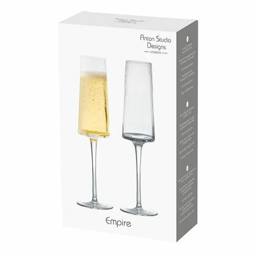 Anton Studio Designs Empire Champagne Flutes Set of 2 - Elegant Drinkware for Special Occasions 5 Anton Studio Designs Empire Champagne Flutes Set of 2 - Elegant Drinkware for Special Occasions - Image 3