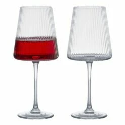 Anton Studio Designs Empire Wine Glasses Set Of 2 - Elegant Crystal Drinkware for Red & White Wine -HARTS OF STUR Sales ASD10345 Anton Studio Designs Set of 2 Empire Wine Glasses 1