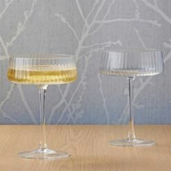 Anton Studios Empire Set Of 2 Champagne Saucers - Elegant Drinkware for Celebrations -HARTS OF STUR Sales ASD10349 Anton Studios Set of 2 Empire Champagne Saucers 2