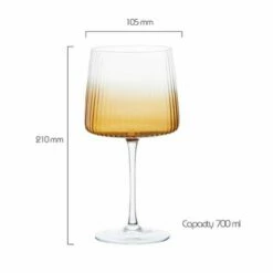 Anton Studios Empire Set of 2 Amber Gin Glasses - Elegant Drinkware for Cocktails & Spirits -HARTS OF STUR Sales ASD10359 Anton Studios Set of 2 Empire Gin Glasses Amber 2