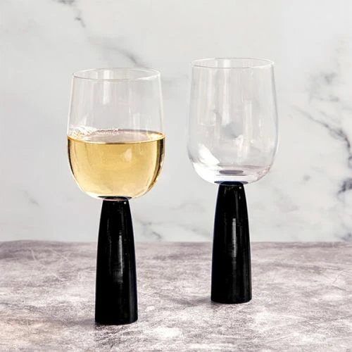 Anton Studios Oslo Set of 2 Black Wine Glasses - Elegant Drinkware for Red & White Wines 7 Anton Studios Oslo Set of 2 Black Wine Glasses - Elegant Drinkware for Red & White Wines - Image 5