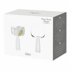 Anton Studios Oslo Set of 2 Frosted Gin Glasses - Elegant Drinkware for Cocktails -HARTS OF STUR Sales ASD10392 Anton Studios Set of 2 Oslo Gin Glasses Frost 3