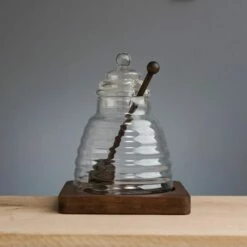 Artisan Street Honey Pot - Handcrafted Ceramic Honey Jar with Wooden Dipper -HARTS OF STUR Sales ASHONEYP Artisan Street Honey Pot 4