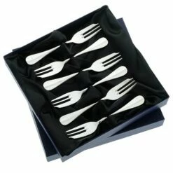 Arthur Price Of England Baguette Sovereign Silver Plate Set Of 6 Pastry Forks - Elegant Cutlery for Fine Dining