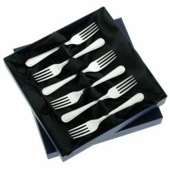 Arthur Price Of England Bead Sovereign Silver Plate Set Of 6 Fruit Forks - Elegant Cutlery Forks