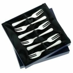 Arthur Price Of England Bead Sovereign Silver Plate Pastry Forks - Set of 6 | Elegant Cutlery for Desserts