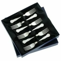 Arthur Price Kings Sovereign Silver Plate Set of 6 Fruit Forks - Elegant Cutlery for Dining