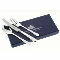 Arthur Price Of England 18/10 Stainless Steel Grecian Design Children's 3-Piece Cutlery Gift Box Set | Premium Kids Cutlery