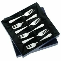 Arthur Price Rattail Sovereign Silver Plate Set of 6 Pastry Forks - Elegant Cutlery for Desserts