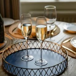 BarCraft Ridged Champagne Flutes Set Of 2 - Elegant Drinkware for Celebrations -HARTS OF STUR Sales BCCF2PCRIDG BarCraft Set of 2 Ridged Champagne Flutes 3