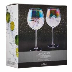 BarCraft Set Of Two Iridescent Gin Glasses - Elegant Drinkware for Cocktails & Spirits -HARTS OF STUR Sales BCGINLUST2PC Barcraft GIN GLASS 2PC GLASS IRIDESCENT 1