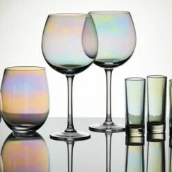 BarCraft Set Of Two Iridescent Gin Glasses - Elegant Drinkware for Cocktails & Spirits -HARTS OF STUR Sales BCGINLUST2PC Barcraft GIN GLASS 2PC GLASS IRIDESCENT 4