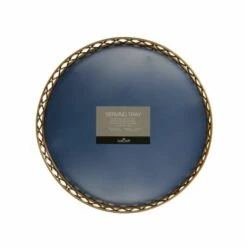 BarCraft Brass Finish Serving Tray - Elegant Tableware for Dining & Entertaining -HARTS OF STUR Sales BCTRAYBLUBRS BarCraft Brass Finish Serving Tray NEW 1
