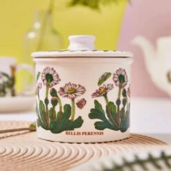 Portmeirion Botanic Garden Lidded Sugar Bowl | Elegant Tableware for Tea & Coffee -HARTS OF STUR Sales BG02312 Botanic Garden by Portmeirion Covered Sugar Drum Shape 2