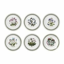 Portmeirion Botanic Garden Bread Plate Set of 6 | Elegant Tableware for Dining