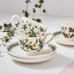 Portmeirion Botanic Garden Teacup & Saucer Set of 6 - Traditional English Drinkware -HARTS OF STUR Sales BG04107 Botanic Garden by Portmeirion Teacup And Saucer Traditional Set of 6 2