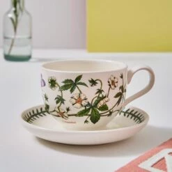 Portmeirion Botanic Garden Breakfast Cup & Saucer Set Of 6 - Elegant Drinkware for Tea & Coffee -HARTS OF STUR Sales BG04557 Botanic Garden by Portmeirion Breakfast Cup And Saucer Set of 6 2
