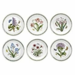 Portmeirion Botanic Garden 8" Plate Set Of 6 - Elegant Tableware for Stylish Dining