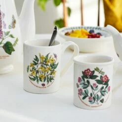 Portmeirion Botanic Garden Coffee Mug Set Of 6 - Elegant Ceramic Drinkware for Tea & Coffee -HARTS OF STUR Sales BG48600 Botanic Garden by Portmeirion Coffee Mug Set of 6 1