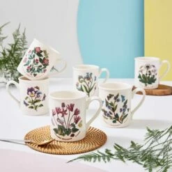 Portmeirion Botanic Garden Breakfast Mug Set Of 6 - Elegant Ceramic Coffee Mugs for Tea & Coffee Lovers 7 Portmeirion Botanic Garden Breakfast Mug Set Of 6 - Elegant Ceramic Coffee Mugs for Tea & Coffee Lovers -HARTS OF STUR Sales BG48700 Botanic Garden by Portmeirion Breakfast Mug Set of 6 1
