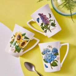 Portmeirion Botanic Garden Mug Set Of 6 - Elegant Ceramic Coffee Mugs for Tea & Coffee Lovers -HARTS OF STUR Sales BG48811 Botanic Garden by Portmeirion Mug Set of 6 2