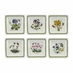 Portmeirion Botanic Garden Square Plate Set Of 6 - Elegant Tableware for Stylish Dining