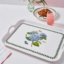 Portmeirion Botanic Garden Hydrangea Handled Serving Tray - Elegant Tableware for Dining & Entertaining -HARTS OF STUR Sales BGJCSR006 Botanic Garden by Portmeirion Handled Serving Tray Hydrangea 1