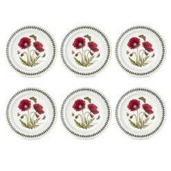 Portmeirion Botanic Garden 10" Poppy Plate Set of 6 | Elegant Tableware for Dining
