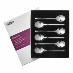 Stellar Rochester Polished Set of 6 Teaspoons - Elegant Gift Box Set