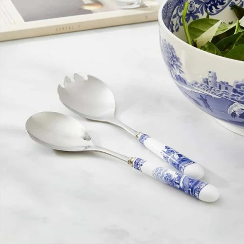 Spode Blue Italian Salad Servers - Elegant Cutlery for Stylish Dining 6 Spode Blue Italian Salad Servers - Elegant Cutlery for Stylish Dining - Image 4