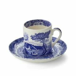 Spode Blue Italian Set of 4 Coffee Cups & Saucers - Elegant Drinkware for Tea & Coffee -HARTS OF STUR Sales BLI1200 Spode Blue Italian Coffee Cup and Saucer 1