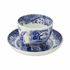 Spode Blue Italian Jumbo Cup & Saucer - Elegant Drinkware Set -HARTS OF STUR Sales BLI1290X Spode Blue Italian Jumbo Cup and Saucer 1
