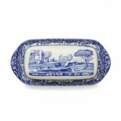 Spode Blue Italian Butter Dish - Elegant Tableware for Dining -HARTS OF STUR Sales BLI2850X Spode Blue Italian Butter Dish 1